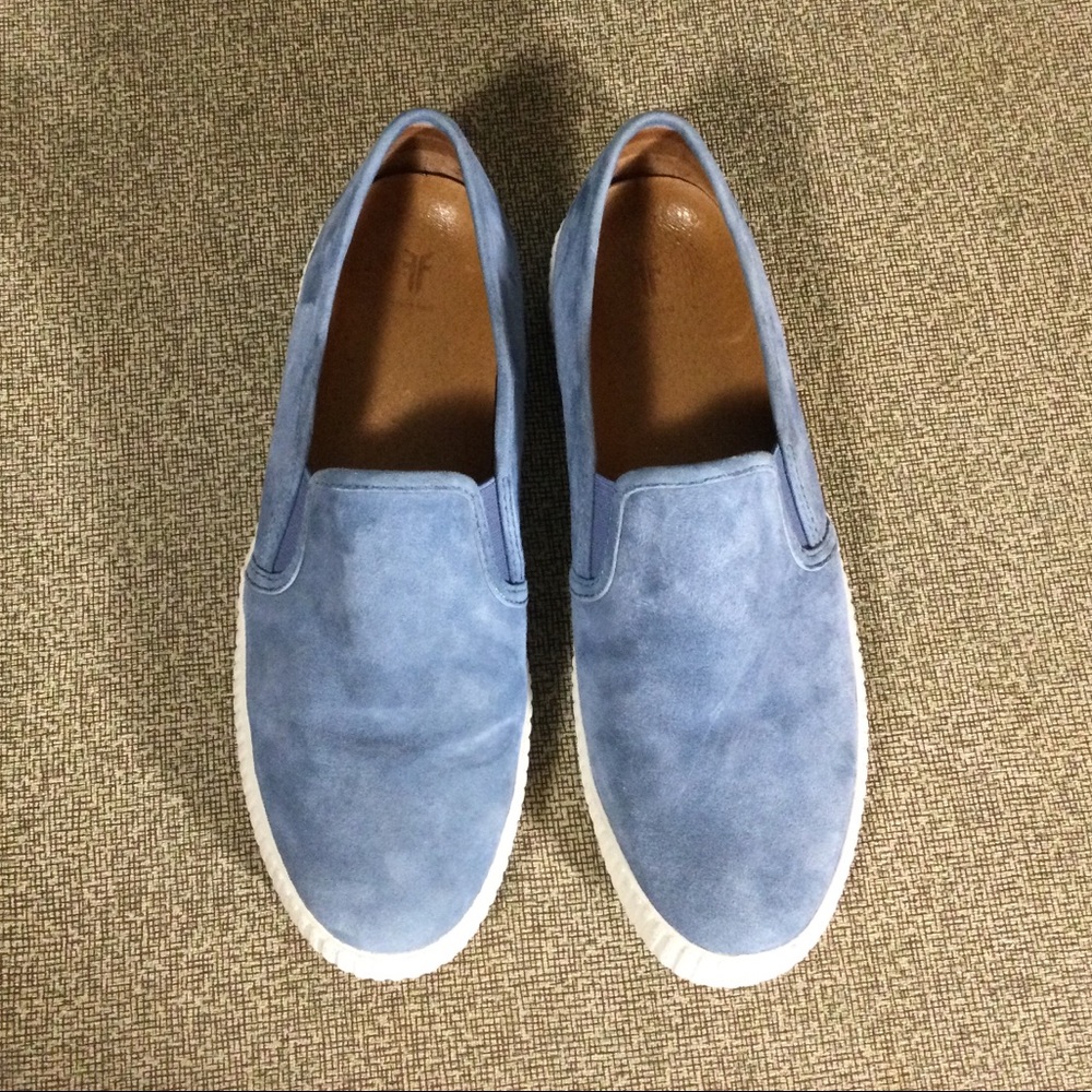 Frye Camille Blue Suede Slip On Sneakers - Picture 5 of 10